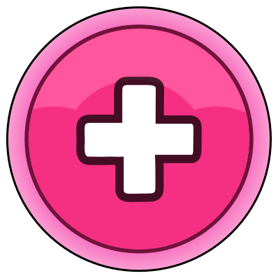 Pink button plus clipart