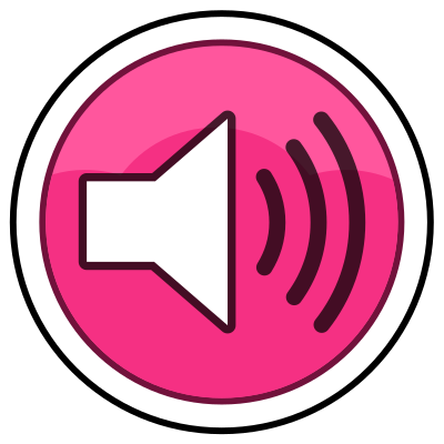 Pink button "Sound on" clipart