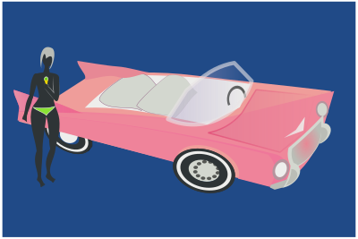 Pink cadillac clipart