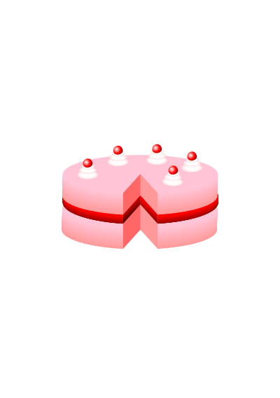 Pink cake no plate clipart
