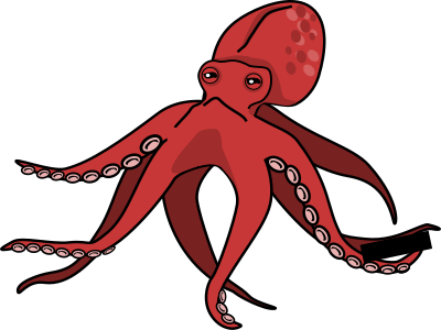 Pink Cartoon Octopus clipart