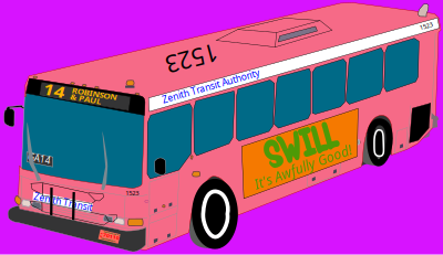 Pink City Bus clipart