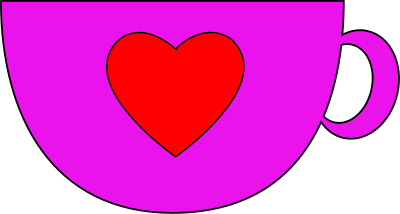 Pink Cup with heart in center clipart