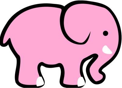 Pink elephant 2 clipart