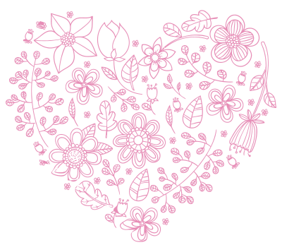 Pink Floral Heart clipart