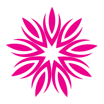 Pink floral shape clipart