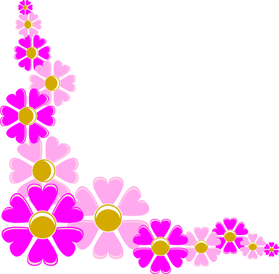 Pink flower corner clipart