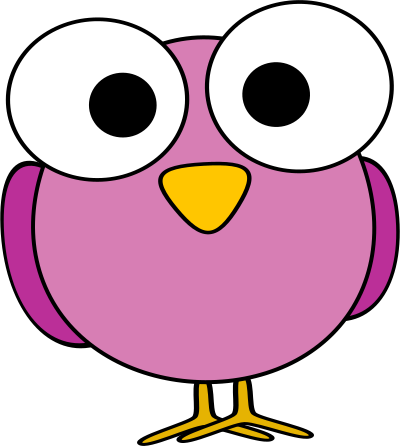 Pink googley-eye bird clipart
