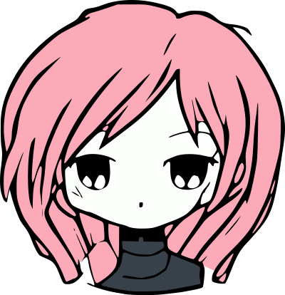 Pink haired anime girl clipart