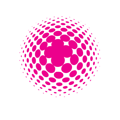 Pink halftone logotype concept clipart