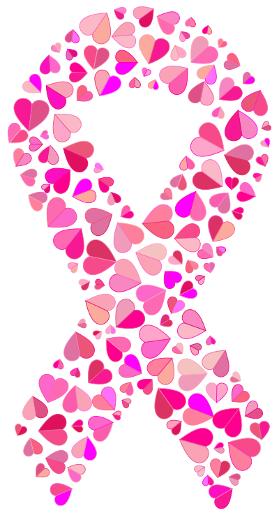 Pink Hearts Ribbon Var 2 clipart