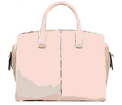 Pink Leather Handbag without logo clipart