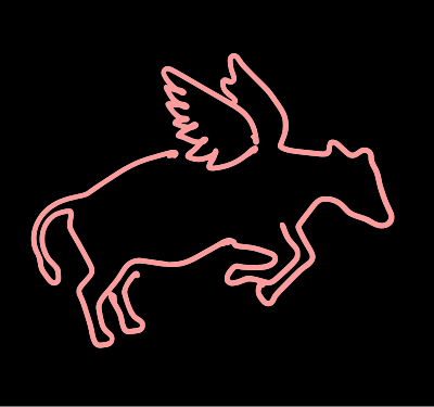 Pink Neon Angel Cow clipart