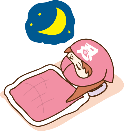 Pink ninja sleeping clipart