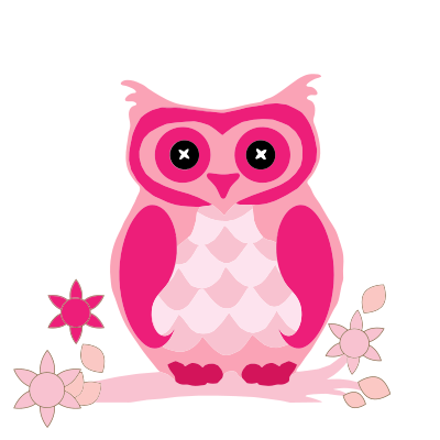 Pink Owl clipart