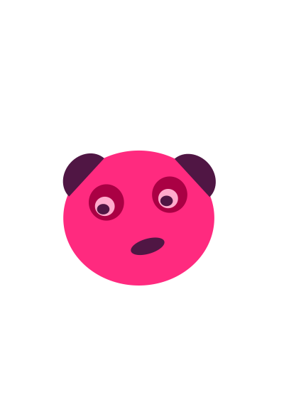 Pink Panda Face clipart