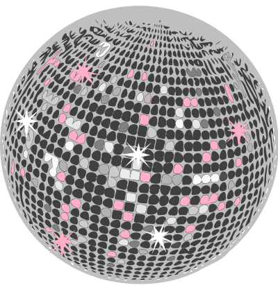 Pink party mirror ball discoball clipart