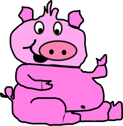 Pink pig clipart