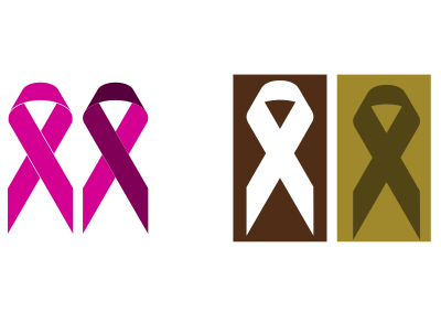 Pink ribbon collection clipart