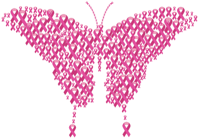 Pink Ribbons Butterfly clipart
