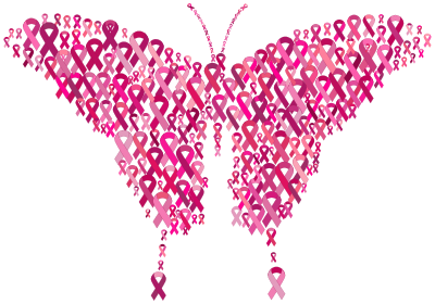 Pink Ribbons Butterfly Var 2 clipart
