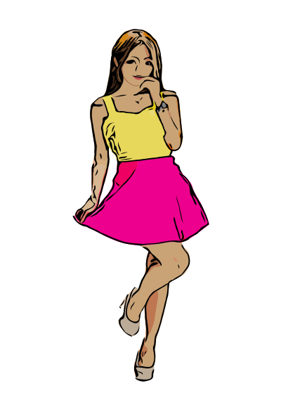 Pink Skirt Lady clipart
