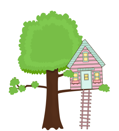 Pink Tree House clipart