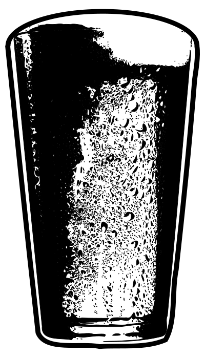 Pint of Beer Detailed Black and White clipart