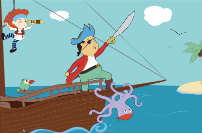 Pirate Boat clipart