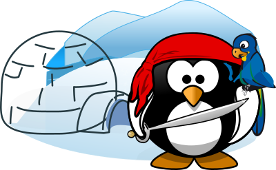 Pirate in Antarctica clipart