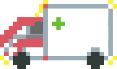 Pixel art ambulance clipart