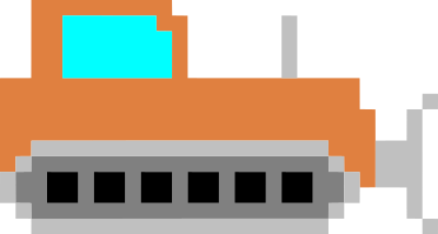 Pixel art bulldozer clipart