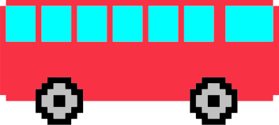 Pixel art bus clipart