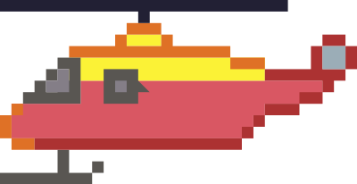 Pixel art helicopter clipart