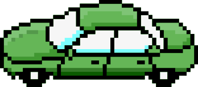 Pixel Car Green Side clipart