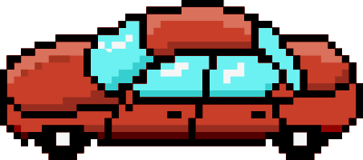 Pixel Car Red Side clipart