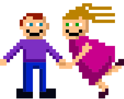 Pixel Couple clipart