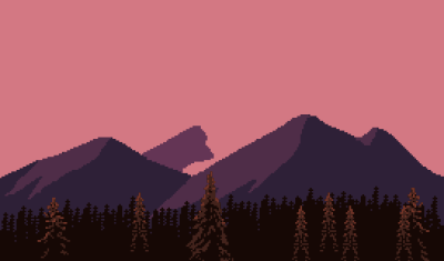 Pixel mountains clipart