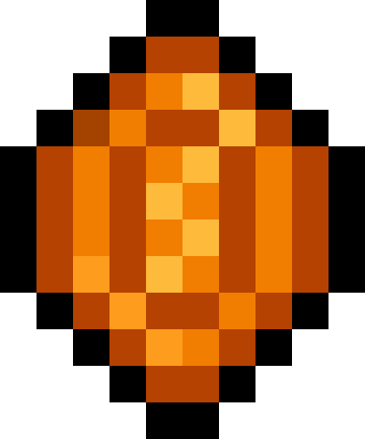 Pixel Orange Gem clipart