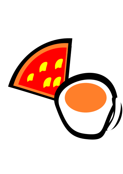 Pizza and coffie clipart