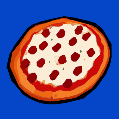 Pizza on a Blue Background clipart