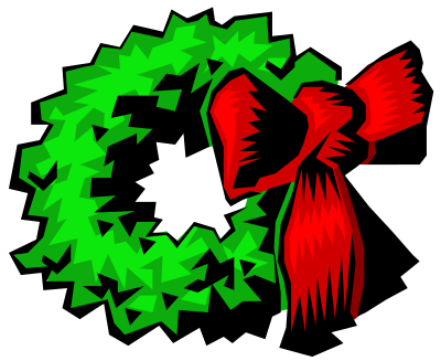 Plain pine needle wreath clipart