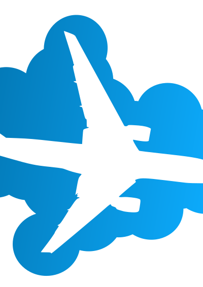 Plane silhouet in the sky clipart