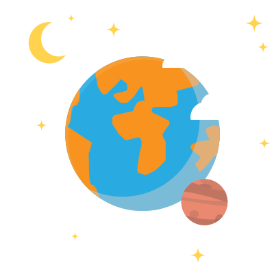 Planet Earth in the universe clipart