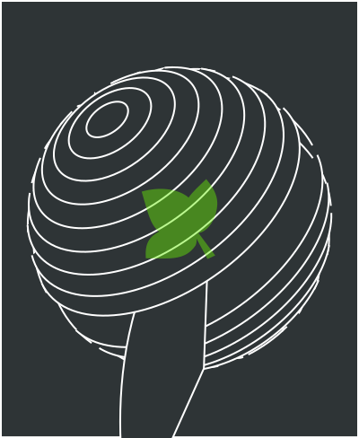 Planet with a green leaf inside clipart