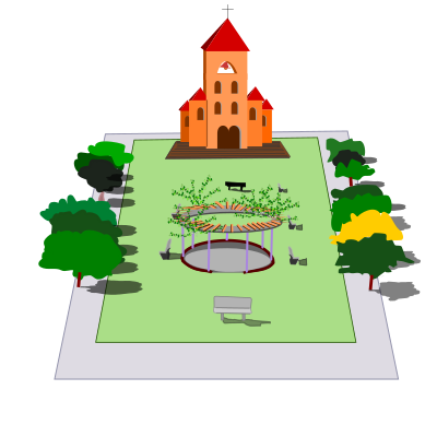 Praça da igreja clipart