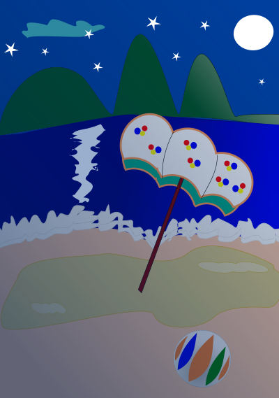 PRAIA COM LUA clipart