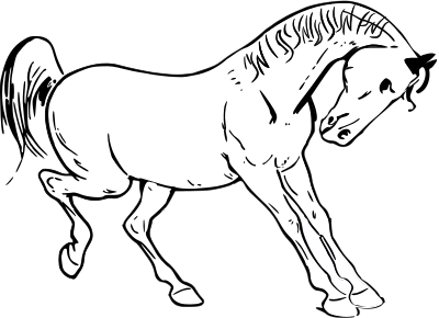 Prancing horse outline clipart