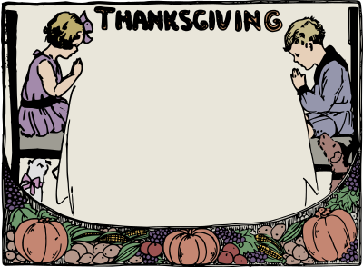 Pray Thanksgiving Frame - Colour clipart