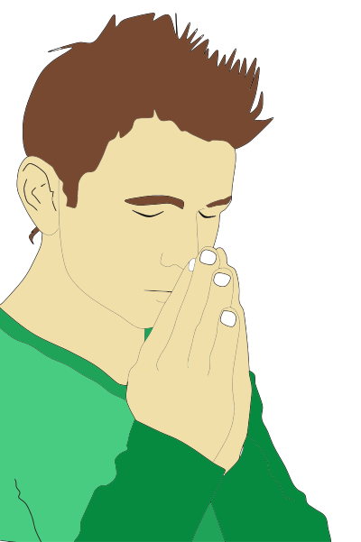 Praying Man Portrait clipart